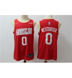 Rockets 0 Russell Westbrook Red Nike Retro Swingman Jersey