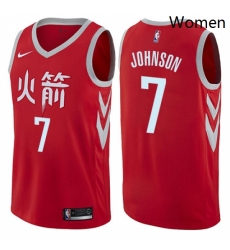 Womens Nike Houston Rockets 7 Joe Johnson Swingman Red NBA Jersey City Edition 