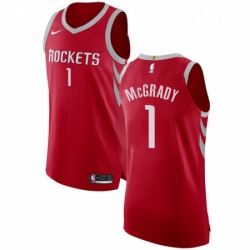 Youth Nike Houston Rockets 1 Tracy McGrady Authentic Red Road NBA Jersey Icon Edition