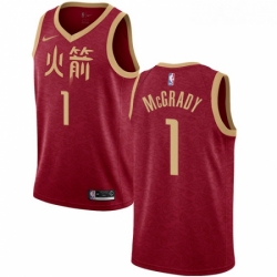 Youth Nike Houston Rockets 1 Tracy McGrady Swingman Red NBA Jersey 2018 19 City Edition