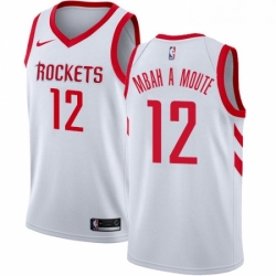 Youth Nike Houston Rockets 12 Luc Mbah a Moute Authentic White Home NBA Jersey Association Edition 