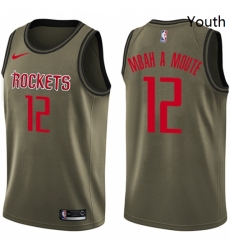 Youth Nike Houston Rockets 12 Luc Mbah a Moute Swingman Green Salute to Service NBA Jersey 