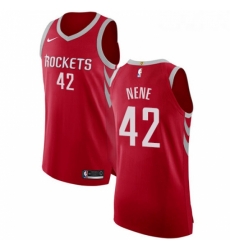 Youth Nike Houston Rockets 42 Nene Authentic Red Road NBA Jersey Icon Edition 