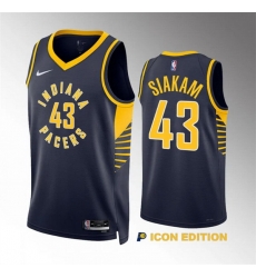 Men Indiana Pacers 43 Pascal Siakam Navy Icon Edition Stitched Basketball Jersey