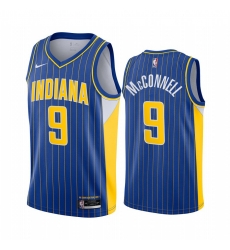 Men Nike Indiana Pacers 9 T J  McConnell Blue NBA Swingman 2020 21 City Edition Jersey