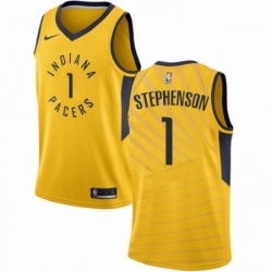 Mens Nike Indiana Pacers 1 Lance Stephenson Swingman Gold NBA Jersey Statement Edition 