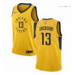 Mens Nike Indiana Pacers 13 Mark Jackson Authentic Gold NBA Jersey Statement Edition