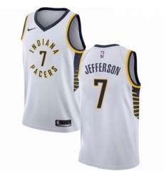 Mens Nike Indiana Pacers 7 Al Jefferson Authentic White NBA Jersey Association Edition