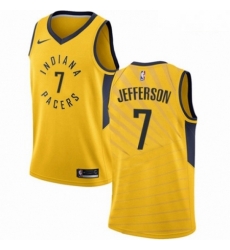 Mens Nike Indiana Pacers 7 Al Jefferson Swingman Gold NBA Jersey Statement Edition