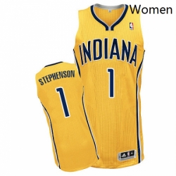 Womens Adidas Indiana Pacers 1 Lance Stephenson Authentic Gold Alternate NBA Jersey 