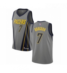 Womens Indiana Pacers 7 Malcolm Brogdon Swingman Gray Basketball Jersey City Edition 