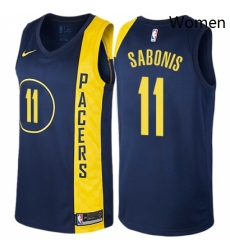 Womens Nike Indiana Pacers 11 Domantas Sabonis Swingman Navy Blue NBA Jersey City Edition 