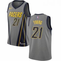 Womens Nike Indiana Pacers 21 Thaddeus Young Swingman Gray NBA Jersey City Edition