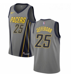 Womens Nike Indiana Pacers 25 Al Jefferson Swingman Gray NBA Jersey City Edition