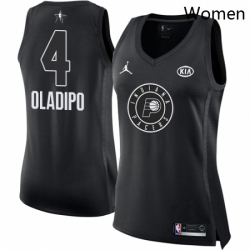 Womens Nike Jordan Indiana Pacers 4 Victor Oladipo Swingman Black 2018 All Star Game NBA Jersey 