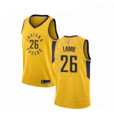 Youth Indiana Pacers 26 Jeremy Lamb Swingman Gold Basketball Jersey Statement Edition 