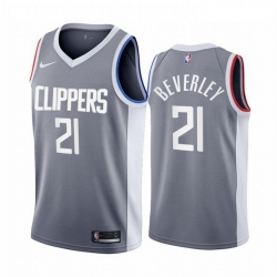 Men Los Angeles Clippers 21 Patrick Beverley Gray NBA Swingman 2020 21 Earned Edition Jers