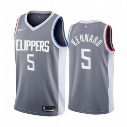 Men Los Angeles Clippers 5 Luke Kennard Gray NBA Swingman 2020 21 Earned Edition Jersey