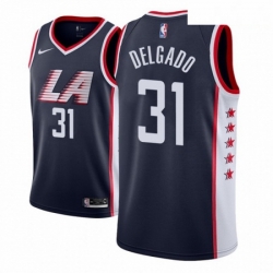 Men NBA 2018 19 Los Angeles Clippers 31 Angel Delgado City Edition Navy Jersey 