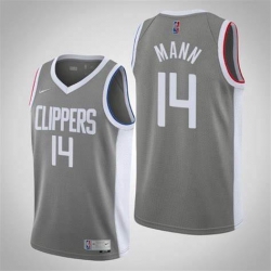 Men Nike Los Angeles Clippers Terance Mann 14 Stitched NBA Jersey Gray