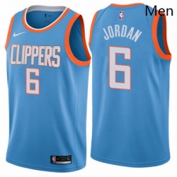 Mens Nike Los Angeles Clippers 6 DeAndre Jordan Swingman Blue NBA Jersey City Edition