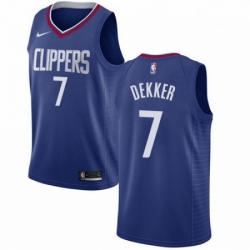 Mens Nike Los Angeles Clippers 7 Sam Dekker Swingman Blue Road NBA Jersey Icon Edition 