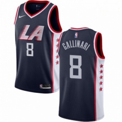 Mens Nike Los Angeles Clippers 8 Danilo Gallinari Swingman Navy Blue NBA Jersey City Edition 