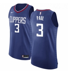 Womens Nike Los Angeles Clippers 3 Chris Paul Authentic Blue Road NBA Jersey Icon Edition 