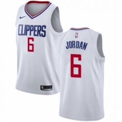 Youth Nike Los Angeles Clippers 6 DeAndre Jordan Authentic White NBA Jersey Association Edition