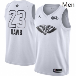 Mens Nike Jordan New Orleans Pelicans 23 Anthony Davis Swingman White 2018 All Star Game NBA Jersey