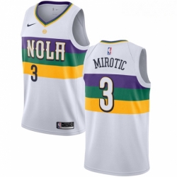 Mens Nike New Orleans Pelicans 3 Nikola Mirotic Swingman White NBA Jersey City Edition 