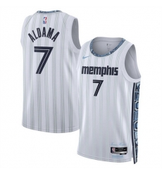 Men Memphis Grizzlies 7 Santi Aldama White 2025 26 City Edition Stitched Basketball Jersey