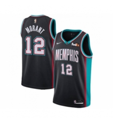 Men's Memphis Grizzlies #12 Ja Morant 2021 Black Swingman Stitched Basketball Jersey