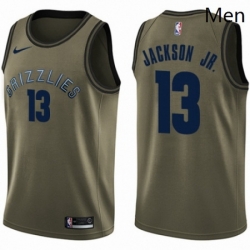 Mens Nike Memphis Grizzlies 13 Jaren Jackson Jr Swingman Green Salute to Service NBA Jersey 