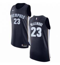 Mens Nike Memphis Grizzlies 23 Ben McLemore Authentic Navy Blue Road NBA Jersey Icon Edition 