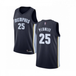 Womens Memphis Grizzlies 25 Miles Plumlee Authentic Navy Blue Basketball Jersey Icon Edition 