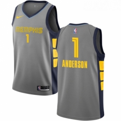 Womens Nike Memphis Grizzlies 1 Kyle Anderson Swingman Gray NBA Jersey City Edition 