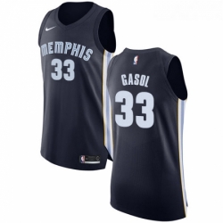 Youth Nike Memphis Grizzlies 33 Marc Gasol Authentic Navy Blue Road NBA Jersey Icon Edition