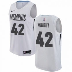 Youth Nike Memphis Grizzlies 42 Lorenzen Wright Swingman White NBA Jersey City Edition