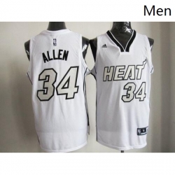 Heat 34 Ray Allen White on White Stitched NBA Jersey