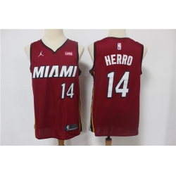 Men Miami Heat Tyler Herro 14 Red 2021 Jordan Brand Swingman Jersey