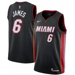 Men Nike Miami Heat 3 Lebron James Black Stitched Jersey