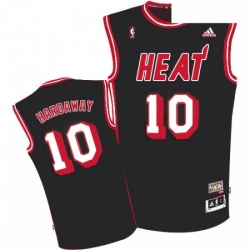 Mens Adidas Miami Heat 10 Tim Hardaway Swingman Black ABA Hardwood Classic NBA Jersey