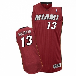 Mens Adidas Miami Heat 13 Edrice Adebayo Authentic Red Alternate NBA Jersey 