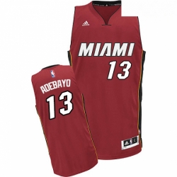 Mens Adidas Miami Heat 13 Edrice Adebayo Swingman Red Alternate NBA Jersey 