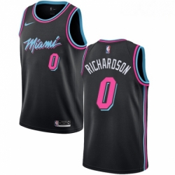 Mens Nike Miami Heat 0 Josh Richardson Swingman Black NBA Jersey City Edition