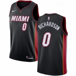 Mens Nike Miami Heat 0 Josh Richardson Swingman Black Road NBA Jersey Icon Edition