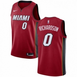 Mens Nike Miami Heat 0 Josh Richardson Swingman Red NBA Jersey Statement Edition