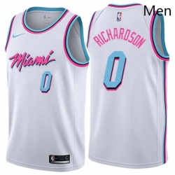 Mens Nike Miami Heat 0 Josh Richardson Swingman White NBA Jersey City Edition