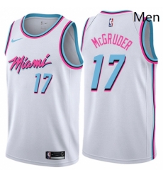 Mens Nike Miami Heat 17 Rodney McGruder Swingman White NBA Jersey City Edition 